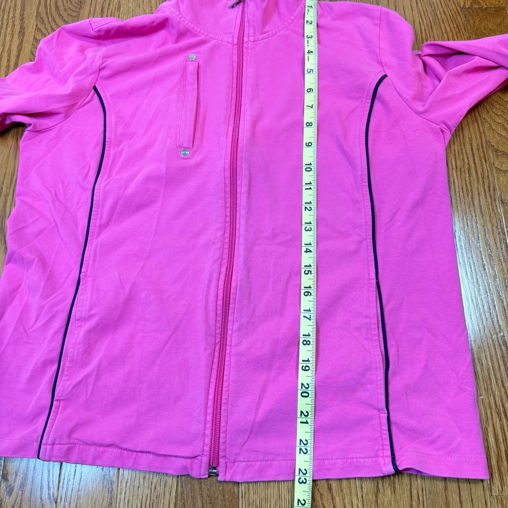 CHAPS Womens Vibrant Pink Jacket sz Large Cotton Soft Stretch Casual Preppy‎ - Picture 12 of 14